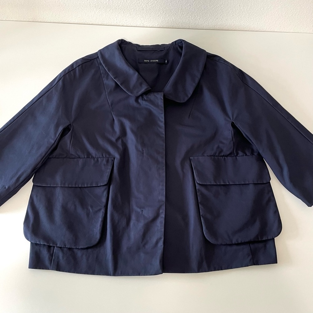 Sofie D’hoore Boxy Cropped Button Front Cotton Ja… - image 4